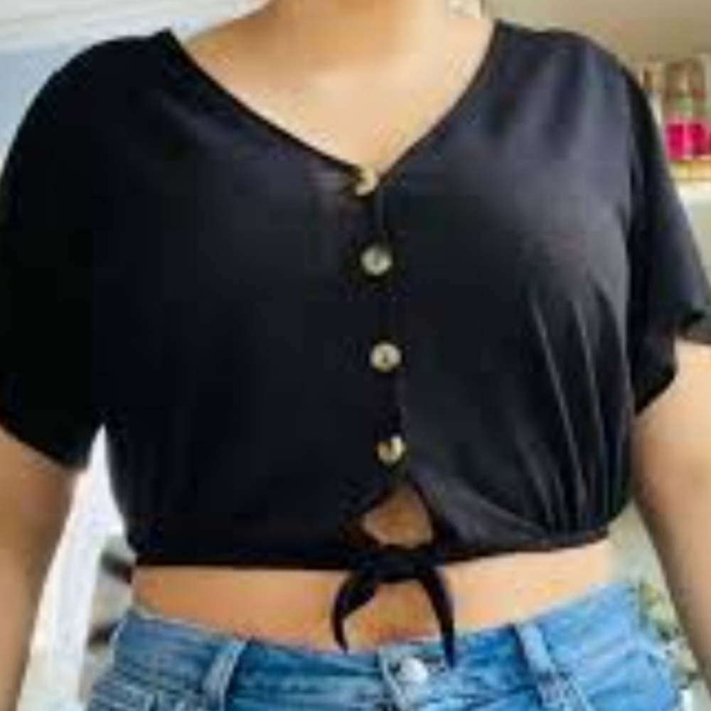 H&M Tie-Front Gauze Blouse
